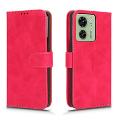 Coque Portefeuille Livre Cuir Etui Clapet L01Z pour Motorola Moto Edge (2023) 5G Rose Rouge