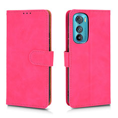 Coque Portefeuille Livre Cuir Etui Clapet L01Z pour Motorola Moto Edge 30 5G Rose Rouge