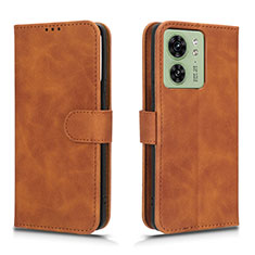 Coque Portefeuille Livre Cuir Etui Clapet L01Z pour Motorola Moto Edge 40 5G Marron