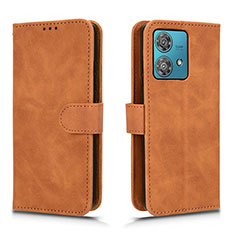 Coque Portefeuille Livre Cuir Etui Clapet L01Z pour Motorola Moto Edge 40 Neo 5G Marron