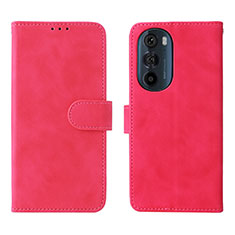 Coque Portefeuille Livre Cuir Etui Clapet L01Z pour Motorola Moto Edge X30 5G Rose Rouge