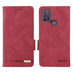 Coque Portefeuille Livre Cuir Etui Clapet L01Z pour Motorola Moto G10 Power Rouge