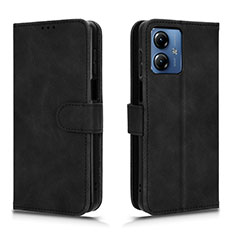 Coque Portefeuille Livre Cuir Etui Clapet L01Z pour Motorola Moto G14 Noir
