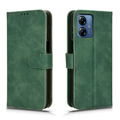 Coque Portefeuille Livre Cuir Etui Clapet L01Z pour Motorola Moto G14 Vert