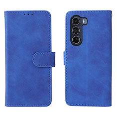 Coque Portefeuille Livre Cuir Etui Clapet L01Z pour Motorola Moto G200 5G Bleu