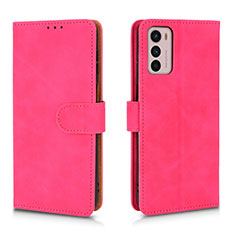 Coque Portefeuille Livre Cuir Etui Clapet L01Z pour Motorola Moto G42 Rose Rouge