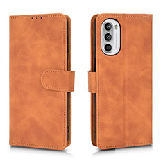 Coque Portefeuille Livre Cuir Etui Clapet L01Z pour Motorola Moto G71s 5G Marron