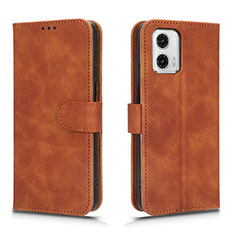 Coque Portefeuille Livre Cuir Etui Clapet L01Z pour Motorola Moto G73 5G Marron