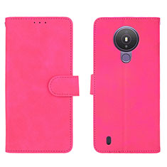 Coque Portefeuille Livre Cuir Etui Clapet L01Z pour Nokia 1.4 Rose Rouge