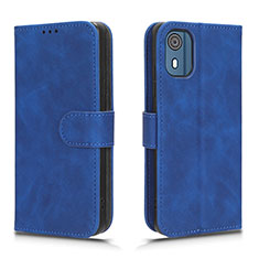 Coque Portefeuille Livre Cuir Etui Clapet L01Z pour Nokia C02 Bleu