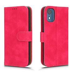 Coque Portefeuille Livre Cuir Etui Clapet L01Z pour Nokia C02 Rose Rouge