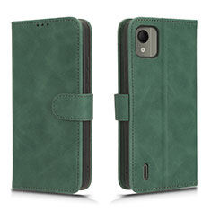 Coque Portefeuille Livre Cuir Etui Clapet L01Z pour Nokia C110 Vert