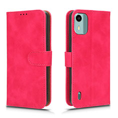 Coque Portefeuille Livre Cuir Etui Clapet L01Z pour Nokia C12 Plus Rose Rouge