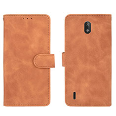 Coque Portefeuille Livre Cuir Etui Clapet L01Z pour Nokia C2 Marron