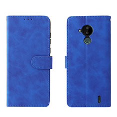 Coque Portefeuille Livre Cuir Etui Clapet L01Z pour Nokia C30 Bleu