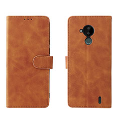 Coque Portefeuille Livre Cuir Etui Clapet L01Z pour Nokia C30 Marron