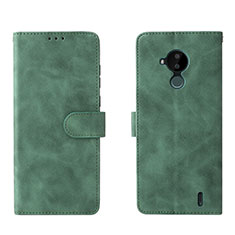 Coque Portefeuille Livre Cuir Etui Clapet L01Z pour Nokia C30 Vert