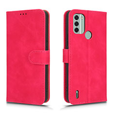 Coque Portefeuille Livre Cuir Etui Clapet L01Z pour Nokia C31 Rose Rouge