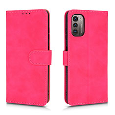 Coque Portefeuille Livre Cuir Etui Clapet L01Z pour Nokia G11 Rose Rouge