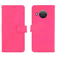 Coque Portefeuille Livre Cuir Etui Clapet L01Z pour Nokia X10 Rose Rouge