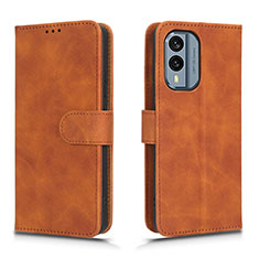 Coque Portefeuille Livre Cuir Etui Clapet L01Z pour Nokia X30 5G Marron