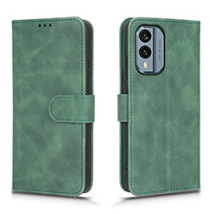 Coque Portefeuille Livre Cuir Etui Clapet L01Z pour Nokia X30 5G Vert