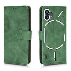 Coque Portefeuille Livre Cuir Etui Clapet L01Z pour Nothing Phone 1 Vert