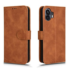 Coque Portefeuille Livre Cuir Etui Clapet L01Z pour Nothing Phone 2 Marron