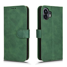 Coque Portefeuille Livre Cuir Etui Clapet L01Z pour Nothing Phone 2 Vert