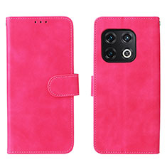 Coque Portefeuille Livre Cuir Etui Clapet L01Z pour OnePlus 10 Pro 5G Rose Rouge