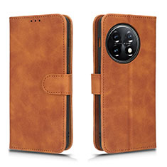 Coque Portefeuille Livre Cuir Etui Clapet L01Z pour OnePlus 11 5G Marron