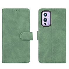 Coque Portefeuille Livre Cuir Etui Clapet L01Z pour OnePlus 9 5G Vert