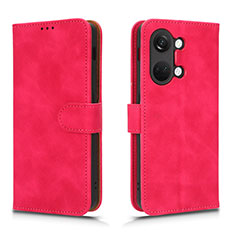 Coque Portefeuille Livre Cuir Etui Clapet L01Z pour OnePlus Ace 2V 5G Rose Rouge