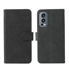 Coque Portefeuille Livre Cuir Etui Clapet L01Z pour OnePlus Nord 2 5G Noir