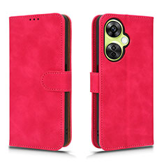 Coque Portefeuille Livre Cuir Etui Clapet L01Z pour OnePlus Nord CE 3 5G Rose Rouge