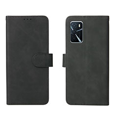 Coque Portefeuille Livre Cuir Etui Clapet L01Z pour Oppo A16 Noir