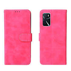 Coque Portefeuille Livre Cuir Etui Clapet L01Z pour Oppo A16 Rose Rouge