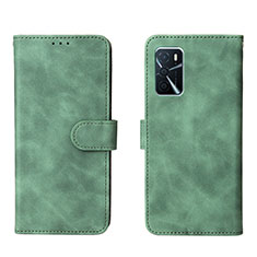 Coque Portefeuille Livre Cuir Etui Clapet L01Z pour Oppo A16s Vert