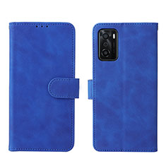 Coque Portefeuille Livre Cuir Etui Clapet L01Z pour Oppo A55S 5G Bleu