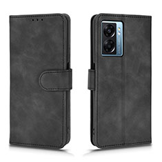 Coque Portefeuille Livre Cuir Etui Clapet L01Z pour Oppo A56S 5G Noir