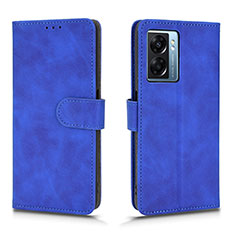 Coque Portefeuille Livre Cuir Etui Clapet L01Z pour Oppo A57 5G Bleu