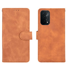 Coque Portefeuille Livre Cuir Etui Clapet L01Z pour Oppo A74 5G Marron