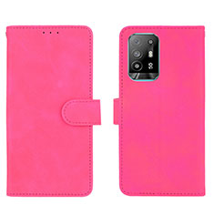 Coque Portefeuille Livre Cuir Etui Clapet L01Z pour Oppo A94 5G Rose Rouge