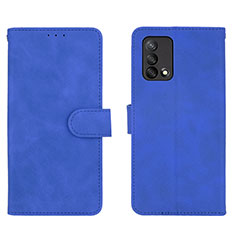 Coque Portefeuille Livre Cuir Etui Clapet L01Z pour Oppo F19s Bleu