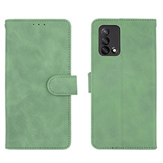 Coque Portefeuille Livre Cuir Etui Clapet L01Z pour Oppo F19s Vert