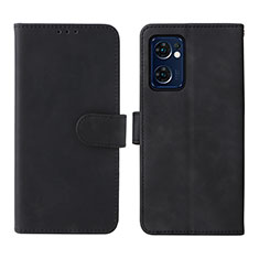 Coque Portefeuille Livre Cuir Etui Clapet L01Z pour Oppo Find X5 Lite 5G Noir