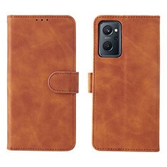 Coque Portefeuille Livre Cuir Etui Clapet L01Z pour Oppo K10 4G Marron