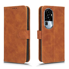 Coque Portefeuille Livre Cuir Etui Clapet L01Z pour Oppo Reno10 Pro+ Plus 5G Marron