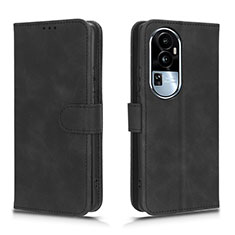 Coque Portefeuille Livre Cuir Etui Clapet L01Z pour Oppo Reno10 Pro+ Plus 5G Noir