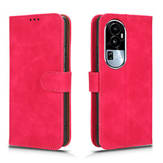 Coque Portefeuille Livre Cuir Etui Clapet L01Z pour Oppo Reno10 Pro+ Plus 5G Rose Rouge